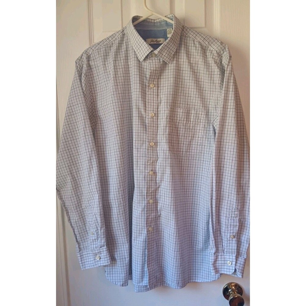 Ven Heusen Originals Button Down Long Sleeve Shirt Large Check Pattern